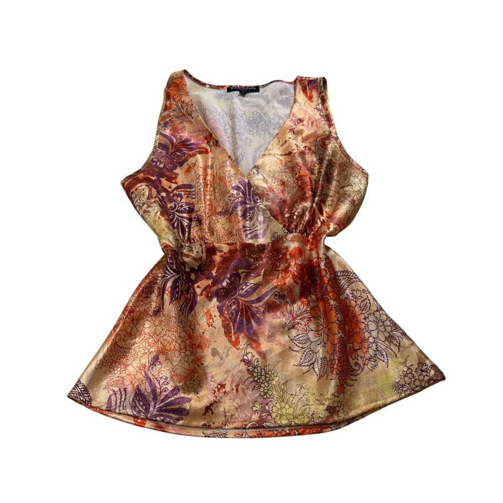 Y2K 2000s Top Floral Paisley Festival Whimsigoth Bella Swan Fairycore Satin M